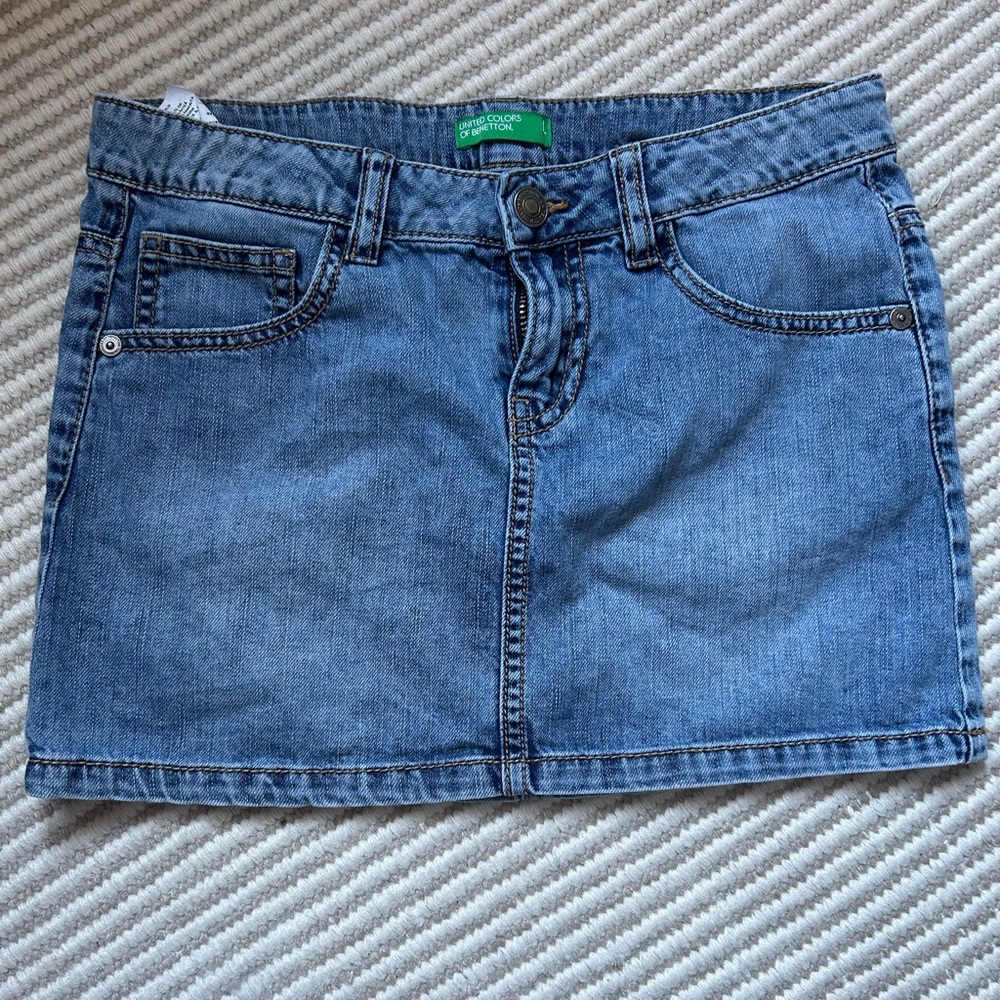 United Colors Of Benetton Blue Denim Skirt